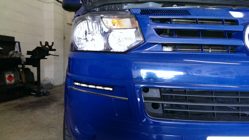 VW T5 after daytime running light kit fitted